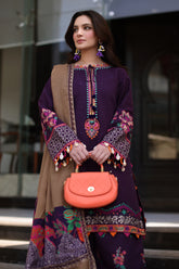 3-PC Unstitched Embroidered Khaddar Collection with Dyed Wool Shawl  CNW4-02